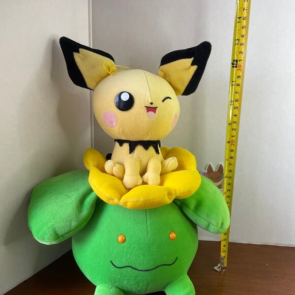 Pokemon Plush Pichu Skiploom DX Friends Big Banpresto 2001 UFO Prize Stuffed Toy - Picture 2 of 12